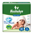 Hushabye Cotton Soft Baby Diapers Pants with Aloe Lotion | Anti-Rash & Breathable | 12hrs Leakage protection, 3D Leak Guard & ADL Core | Large (L) | 9-14kg | 60 Count, Pack of 2
