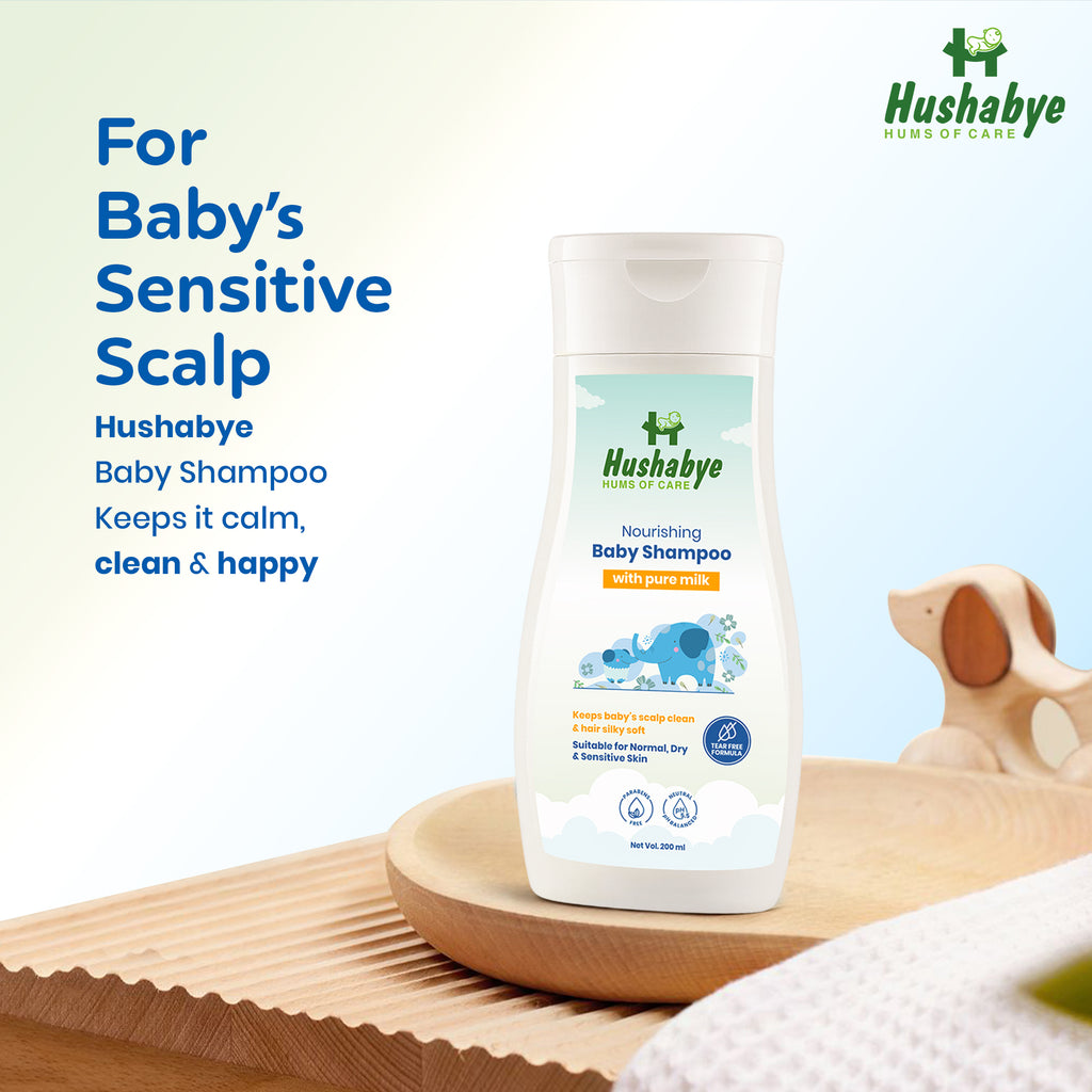 Hushabye Milky Soft Baby Shampoo - 200ml, Tear Free Formula, 5.5 pH Balanced, with Milk Protein, Vitamin B5 & Glycerin, Paraben & sulphate Free, dermatologically tested, Pack of 1