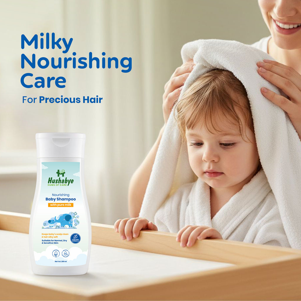 Hushabye Milky Soft Baby Shampoo - 200ml, Tear Free Formula, 5.5 pH Balanced, with Milk Protein, Vitamin B5 & Glycerin, Paraben & sulphate Free, dermatologically tested, Pack of 1